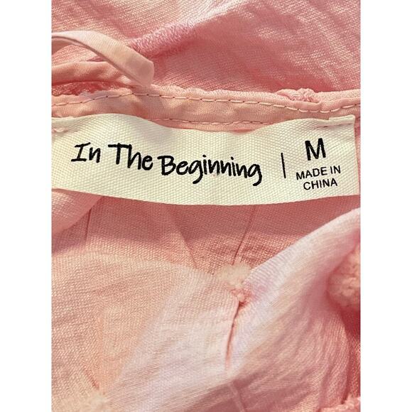 In the beginning textured balloon sleeve tiered dress size S pink NWOT - Picture 9 of 9